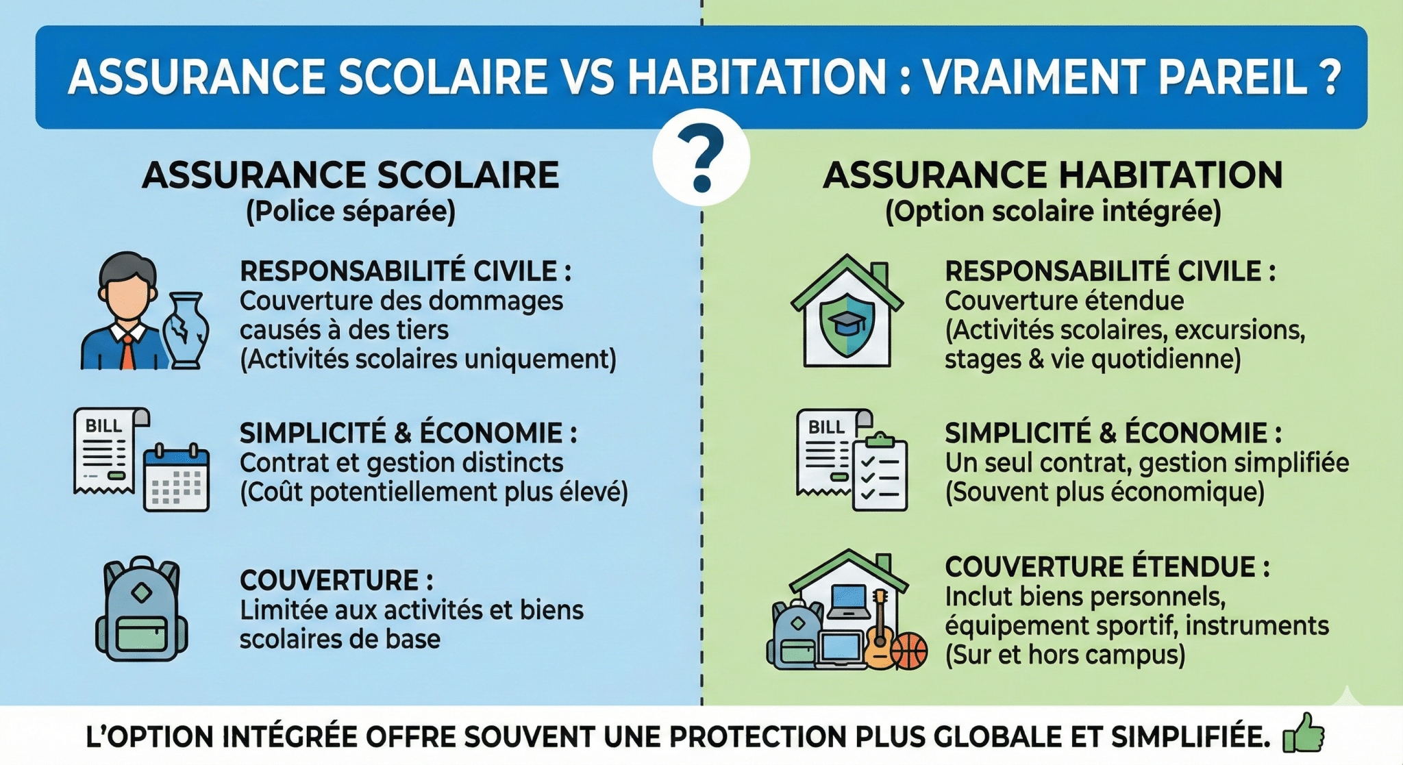 Assurance scolaire vs assurance habitation vraiment pareil