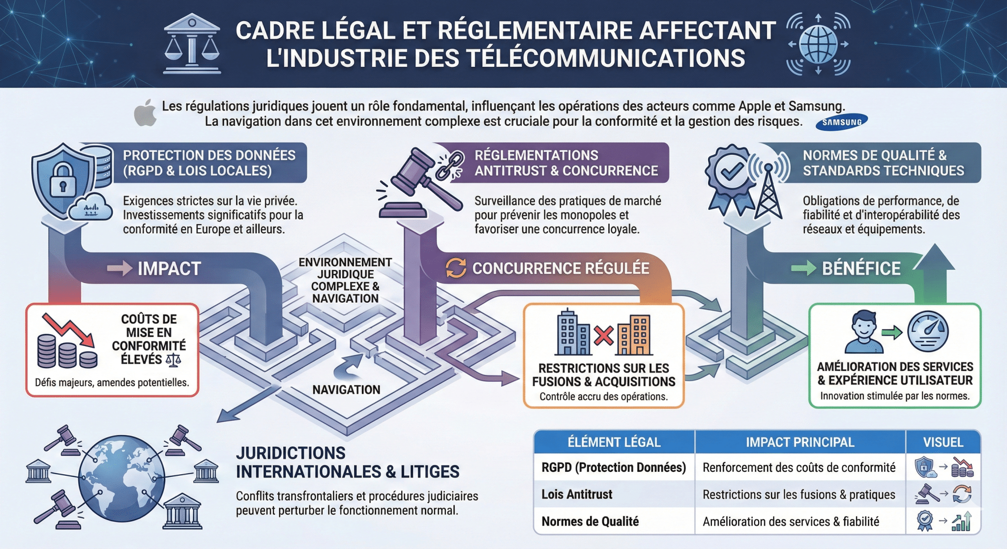 Cadre légal et réglementaire affectant l'industrie