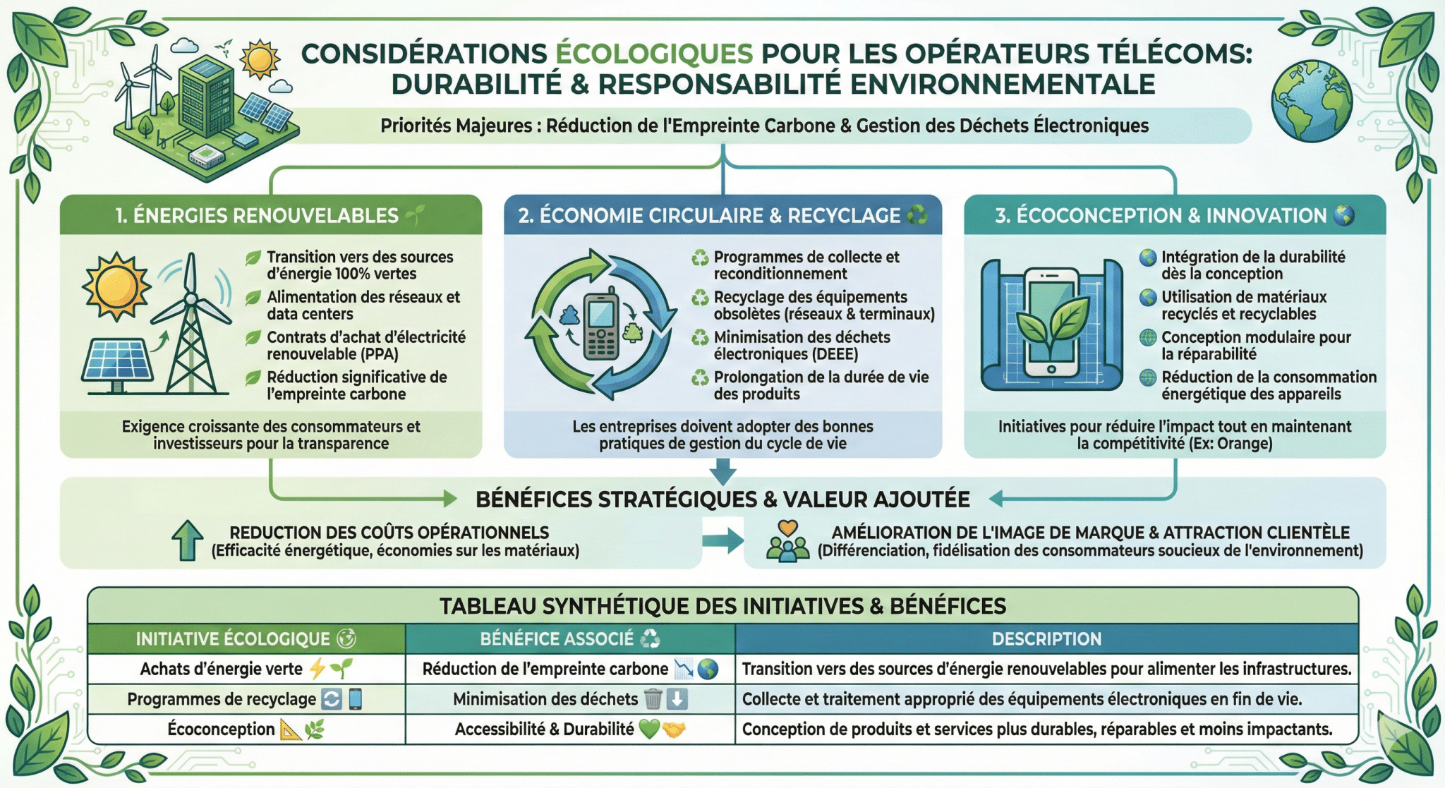 Considérations écologiques pour les opérateurs