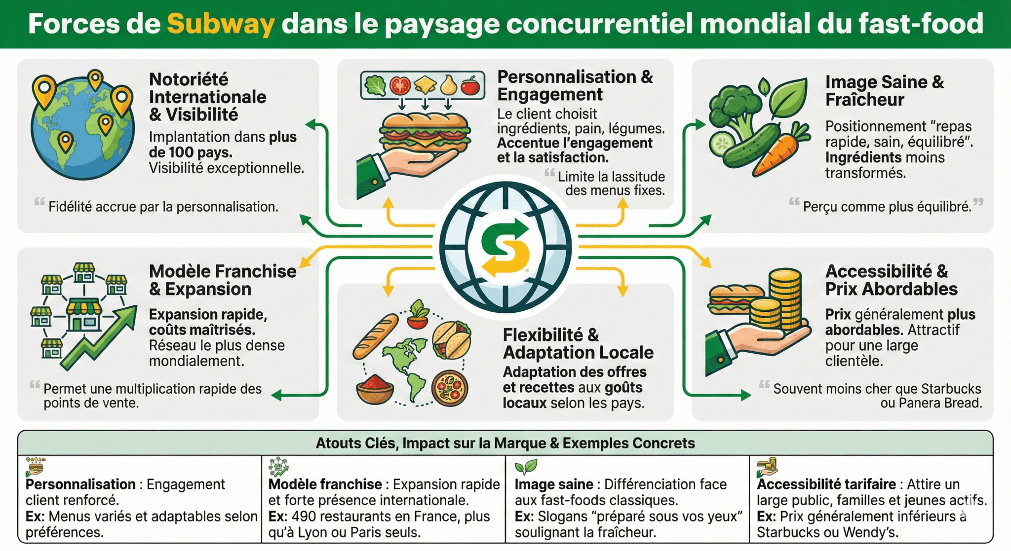 Forces de Subway dans le paysage concurrentiel mondial du fast-food