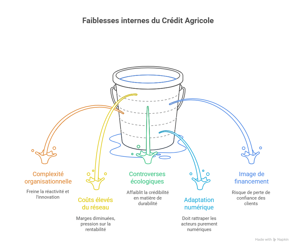 Interne SchwÀchen und organisatorische Herausforderungen des Crédit Agricole