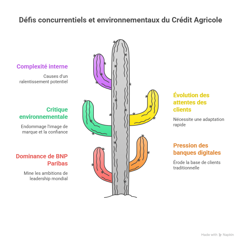 Bedrohungen durch Konkurrenz und Umweltfaktoren fĂŒr CrĂ©dit Agricole