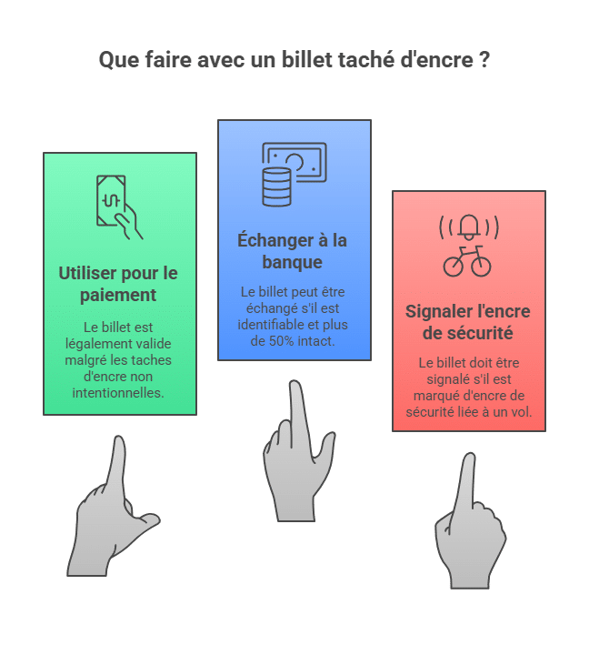 स्याही लगे नोट के साथ क्या करें?