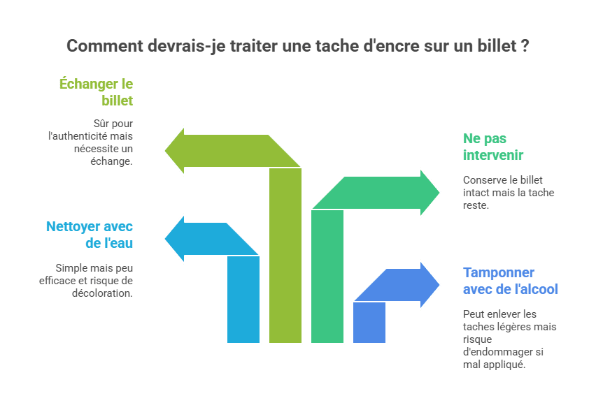 Come si dovrebbe trattare una macchia di inchiostro su un biglietto?