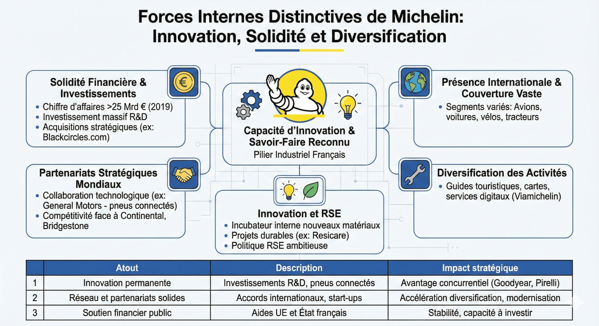 Forces internes distinctives de Michelin dans l’industrie du pneumatique et au-delà
