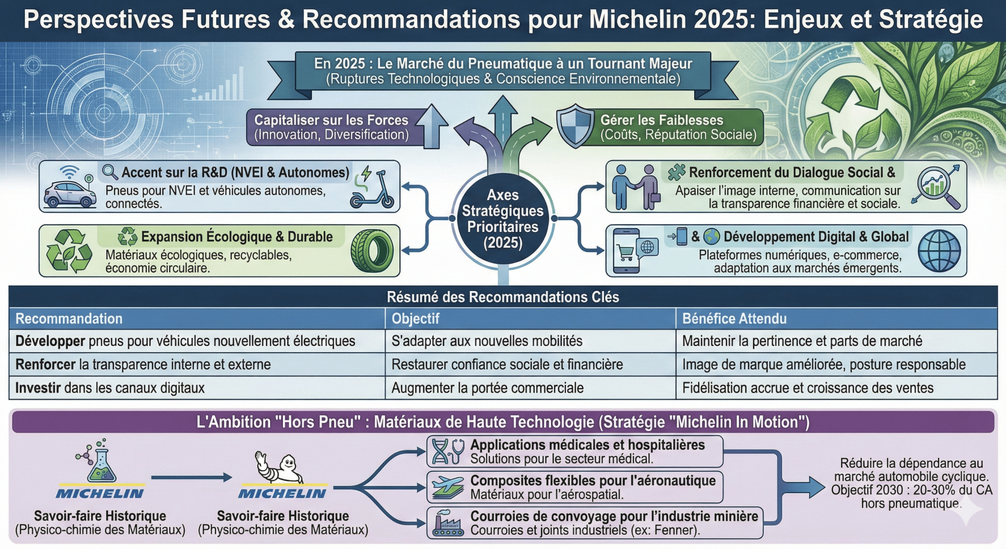 Perspectives futures et recommandations pour Michelin face aux enjeux du secteur en 2025