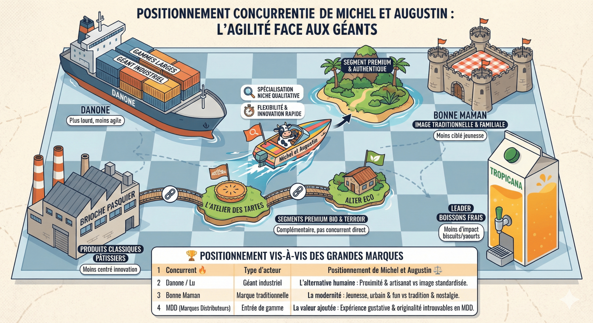 Positionnement concurrentiel de Michel et Augustin face aux grands acteurs