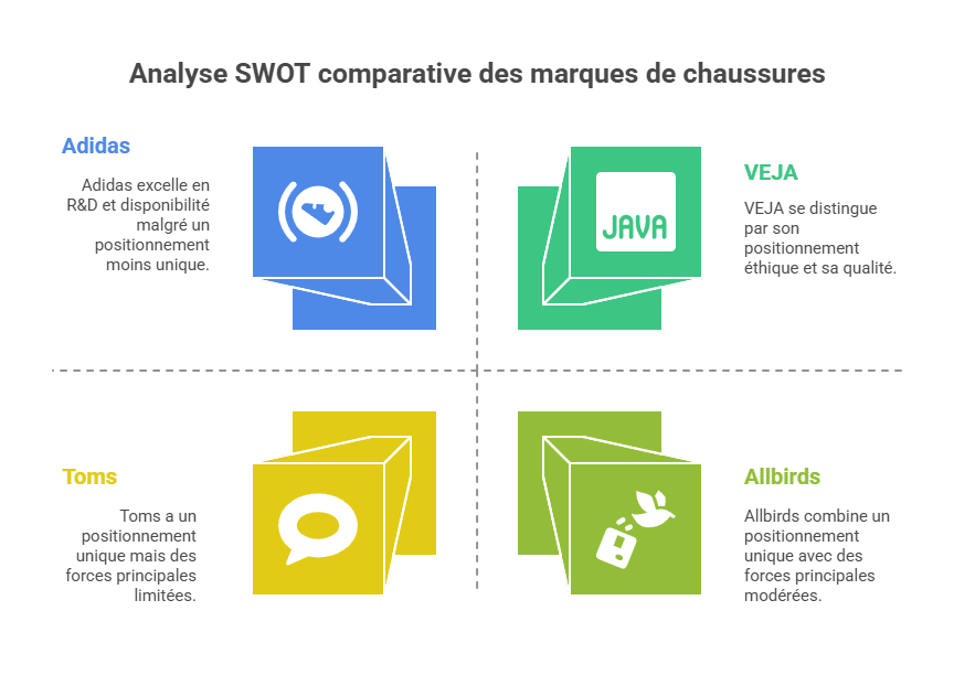 Análise SWOT comparativa das marcas de calçados