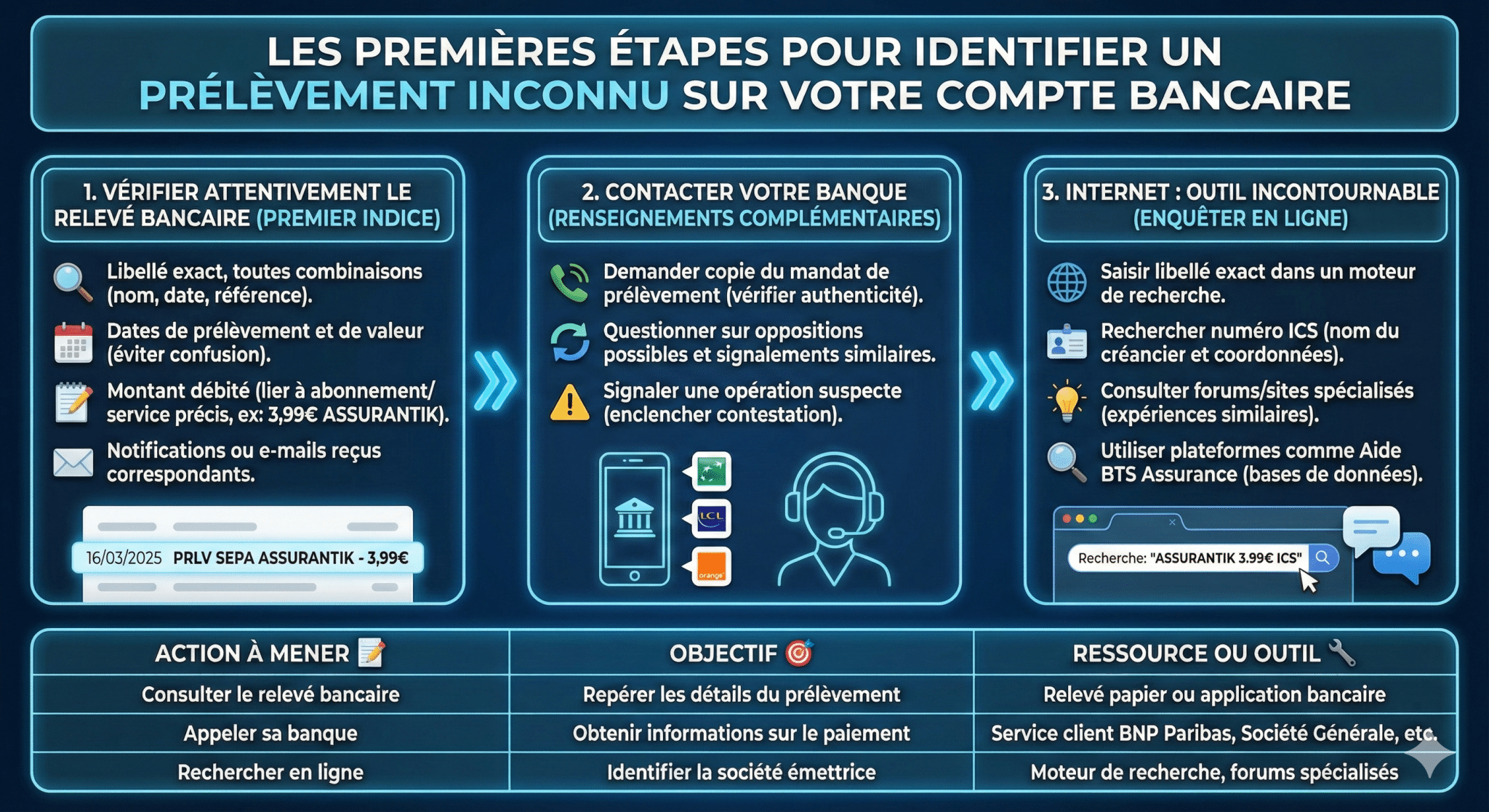 Les premières étapes pour identifier un prélèvement inconnu sur votre compte bancaire