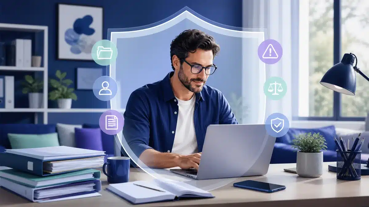 Freelance travaillant avec une protection de responsabilité civile professionnelle