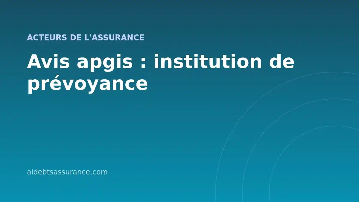 Avis apgis : institution de prévoyance