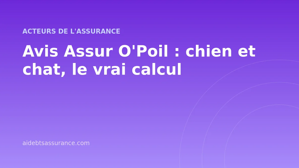 Avis Assur O'Poil : chien et chat, le vrai calcul