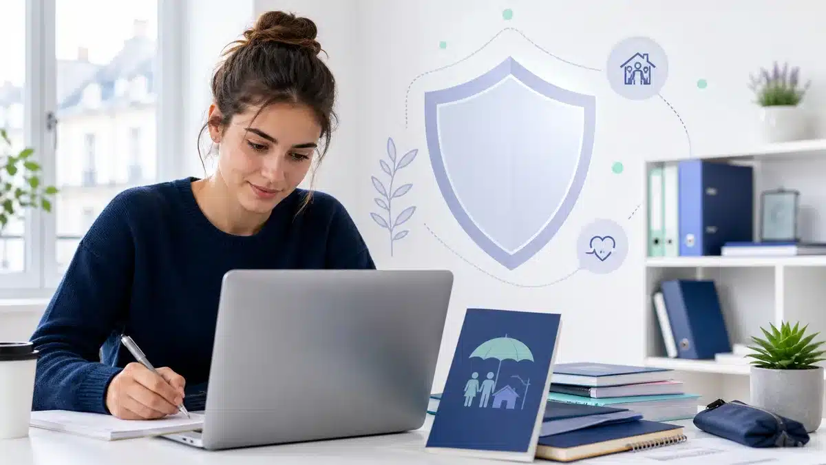 Étudiante préparant sa lettre de motivation pour un BTS Assurance